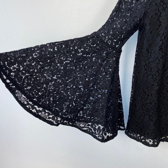 Catherine Malandrino Flare Sleeve Blouse Lace V-neck Dramatic Whimsygoth Small - Picture 8 of 8